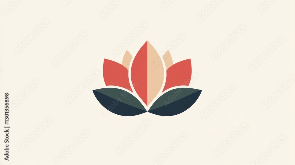 Fototapeta premium Simple Lotus Flower Logo Design