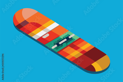 A vibrant para snowboard showcases a unique customizable design, perfect for winter sports enthusiasts, Para snowboard Customizable Semi Flat Illustration
