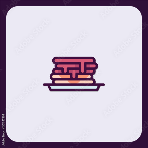 Delightful pancake stack icon for culinary themed designs and applications