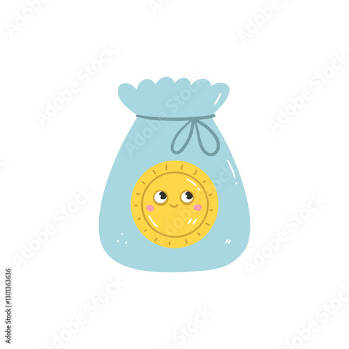 Kawaii money bag inancial literacy and investing photo