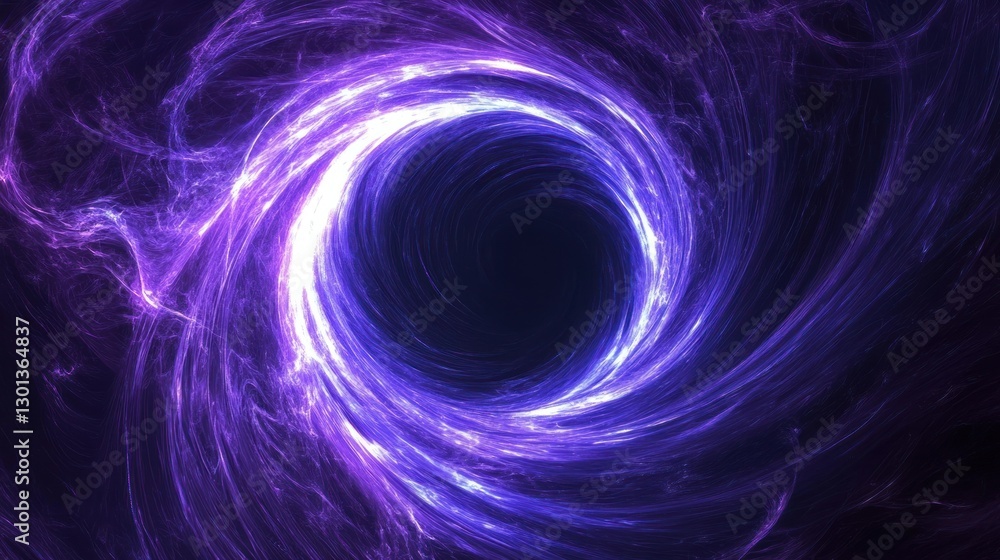 A swirling vortex of purple energy in deep outer space A swirling vortex of purple energy in deep outer space