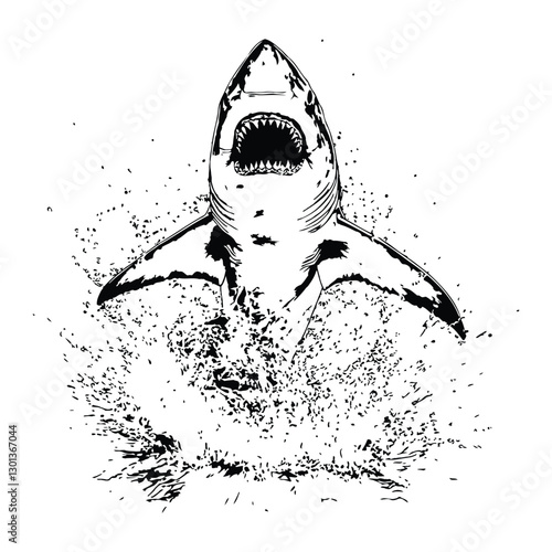 shark coloring book page design