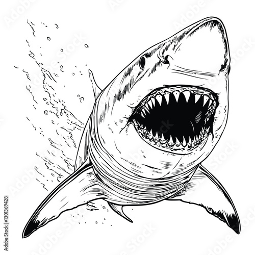 shark coloring book page design
