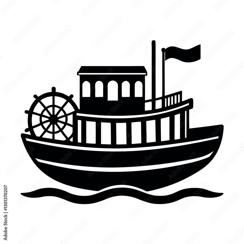 Paddle Boat Black Vector Silhouette for Graphic Design Projects
Paddle Boat Black Vector Silhouette for Graphic Design Projects