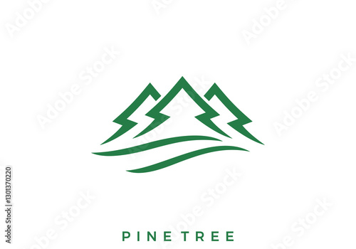 simple mountain pine tree logo. sport travel adventure symbol design vector