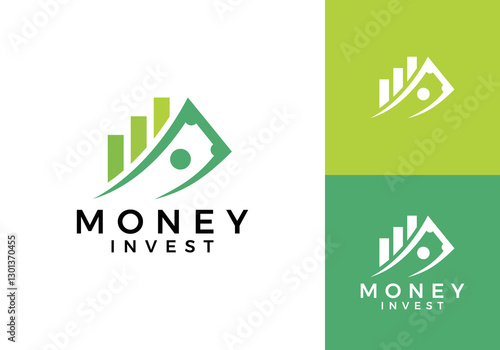 money with graphic finance logo vector design