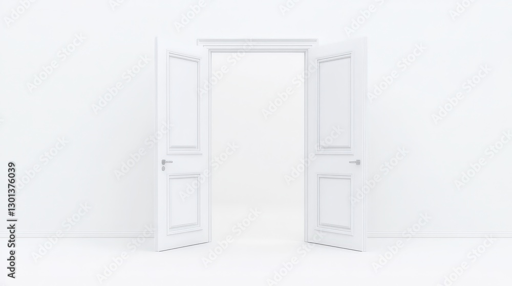 Double door,white interior picture Double door,white interior picture
