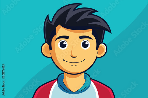 A cheerful cartoon character with distinctive features stands out against a vivid backdrop, ready for personalization, Pay attention Customizable Cartoon Illustration