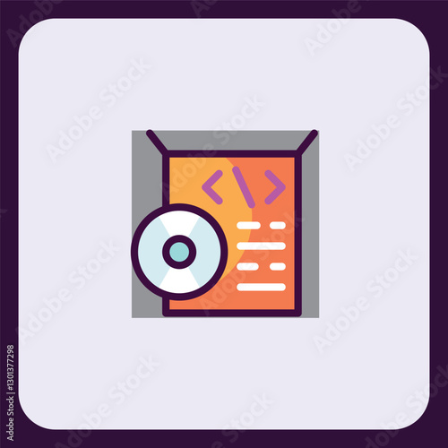 Software Installation Guide with Disc Icon Illustration