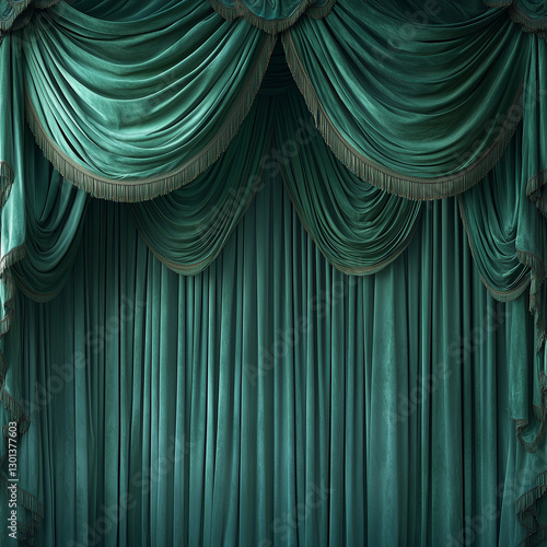 Wallpaper Mural Luxurious Rich Emerald Green Silk Drapes Flowing Elegantly Over Modern Windows For Opulent Interior Design Torontodigital.ca