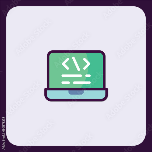 Free Download Laptop Coding Icon: Digital Development and Programming Symbol - GFXLoad