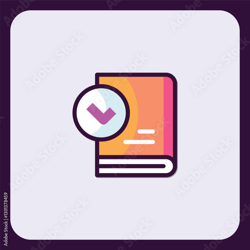 Approved Document Icon: Verified Book or Manual Illustration