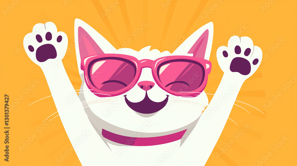 Fototapeta premium funny cartoon girl with sunglasses