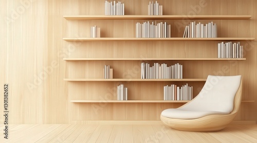 Minimalistic style indoor bookshelf