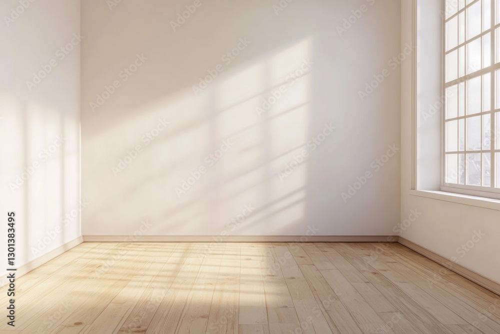 Empty room with sunlight streaming through window. Empty room with sunlight streaming through window.