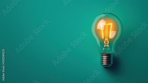Innovative light bulb concept modern workspace image minimalist environment close-up view technology inspiration