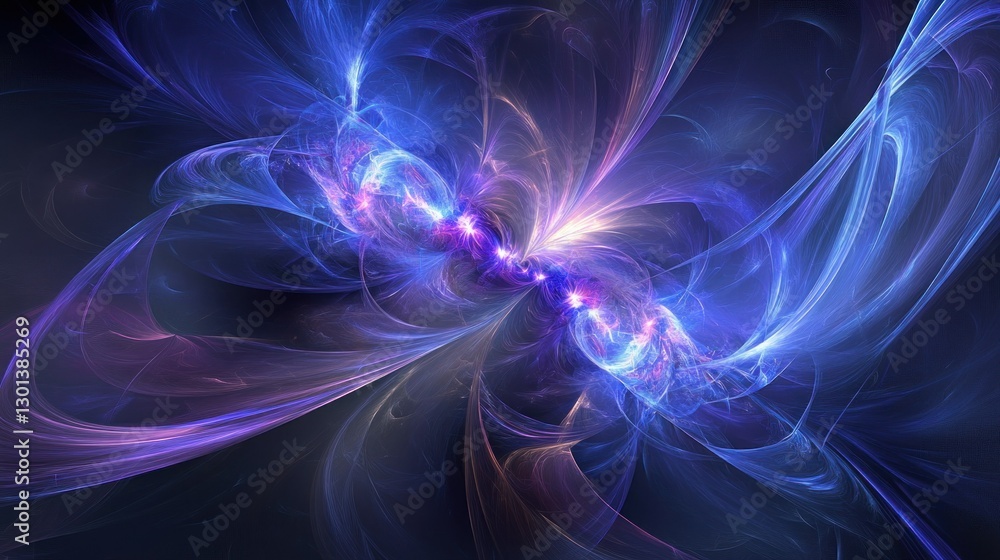 An Abstract Display of Energy Flares and Flowing Light Strands An Abstract Display of Energy Flares and Flowing Light Strands