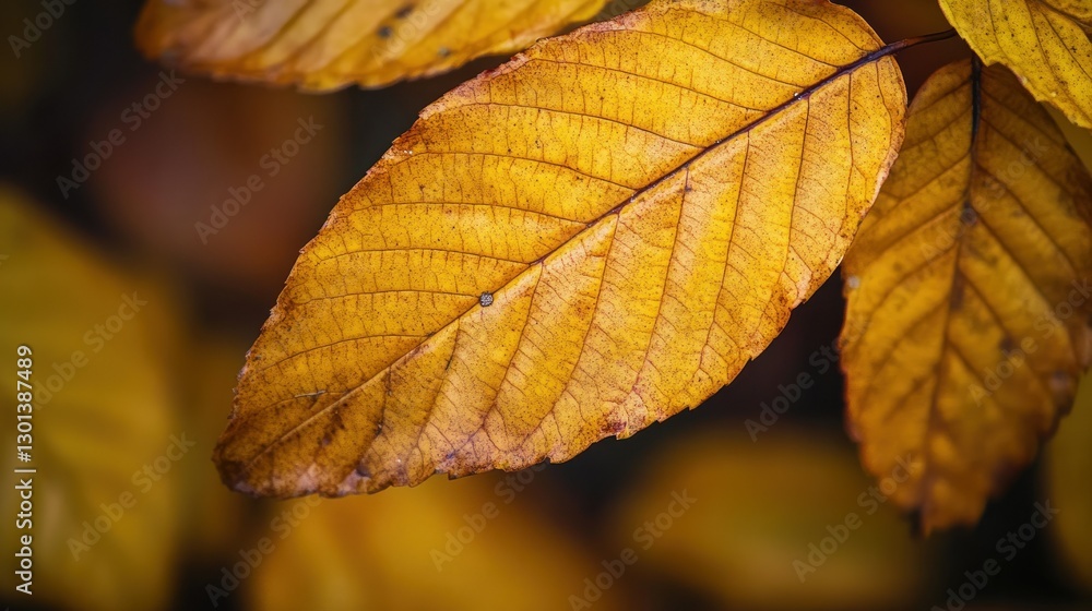 Close up view of vibrant yellow fall foliage leaves Close up view of vibrant yellow fall foliage leaves