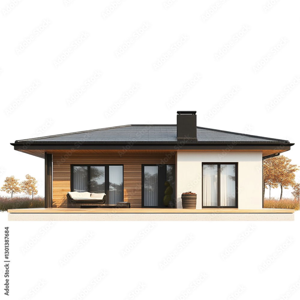 Modern house design serene autumn view inviting deck peaceful home Modern house design serene autumn view inviting deck peaceful home