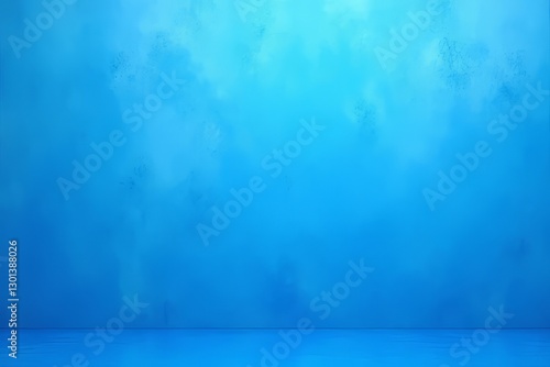 Empty Studio Background - Vibrant Blue Wall and Floor - Photography Backdrop