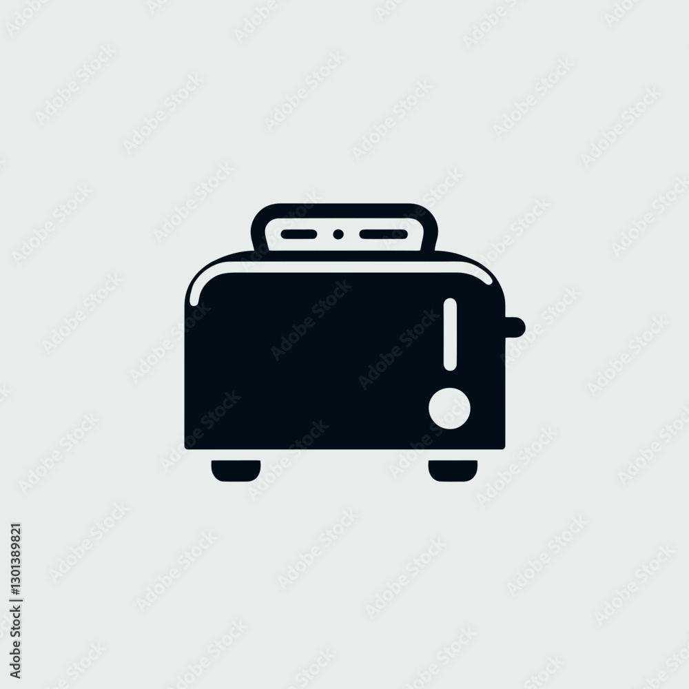very simple flat and single minimalist Toaster Silhouette in black on a white background very simple flat and single minimalist Toaster Silhouette in black on a white background