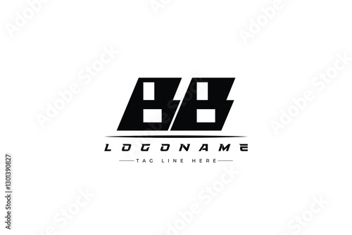 BB racer logo. Racing logo design for racing, driving and car or motorsport.