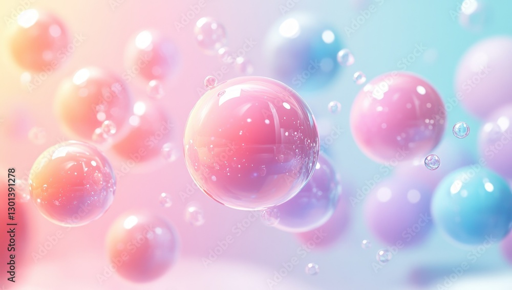 Abstract background with pastel colored spheres. Abstract background with pastel colored spheres.