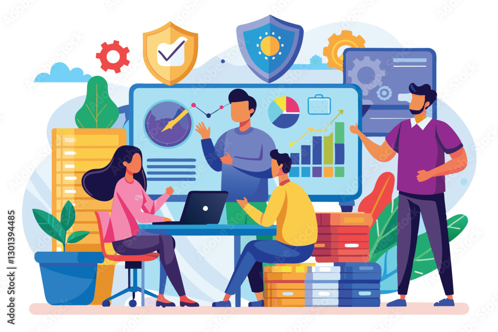 Participants actively learn about security trading strategies and market analysis in a collaborative environment, people are learning about security trading Participants actively learn about security trading strategies and market analysis in a collaborative environment, people are learning about security trading