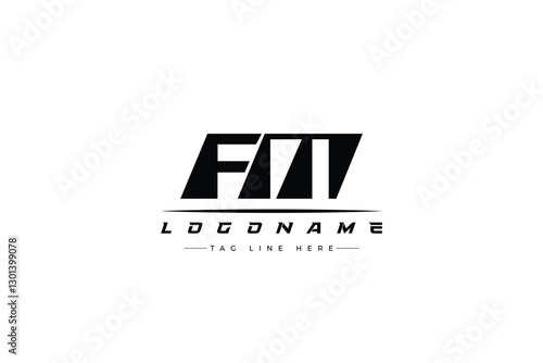 FM racer logo. Racing logo design for racing, driving and car or motorsport.