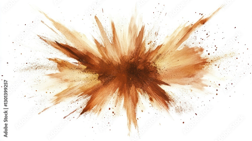 An artistic explosion with brown and tan radiating outwards An artistic explosion with brown and tan radiating outwards