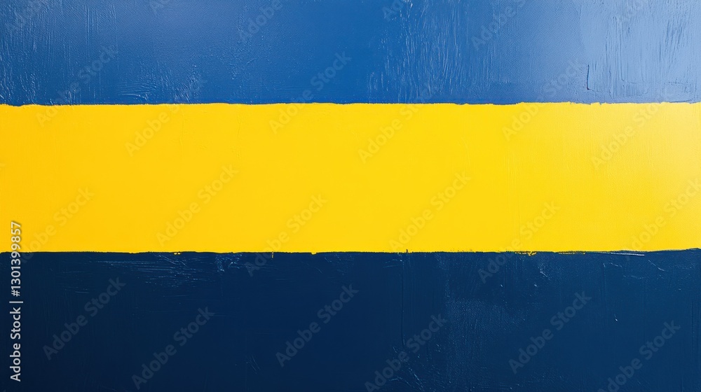 A Yellow Stripe Separates Two Different Blue Colored Sections A Yellow Stripe Separates Two Different Blue Colored Sections
