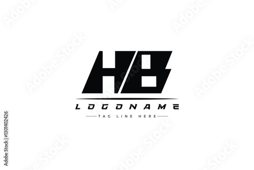 HB racer logo. Racing logo design for racing, driving and car or motorsport.