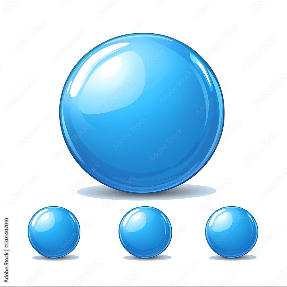 Blue Spheres Smooth, Isolated, Simple, Shiny Blue Spheres Smooth, Isolated, Simple, Shiny