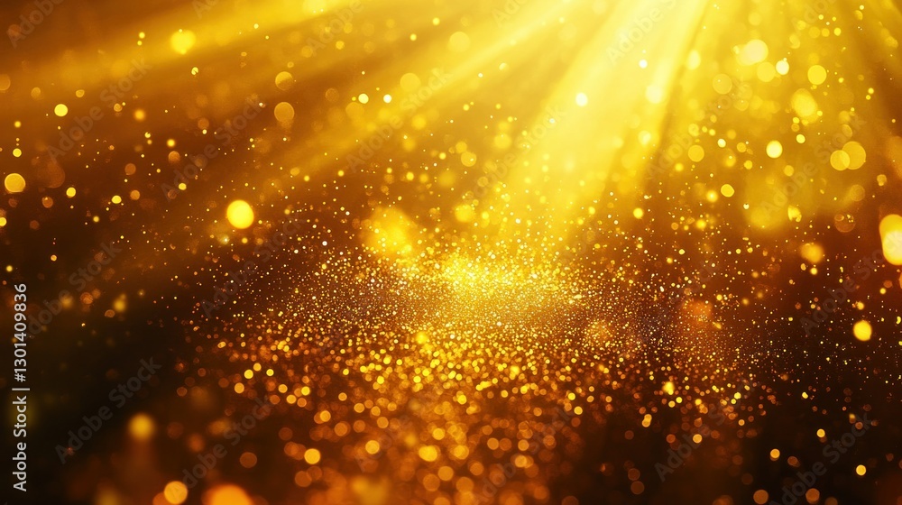 Golden Shimmering Particles with Glowing Lights in the Background Golden Shimmering Particles with Glowing Lights in the Background