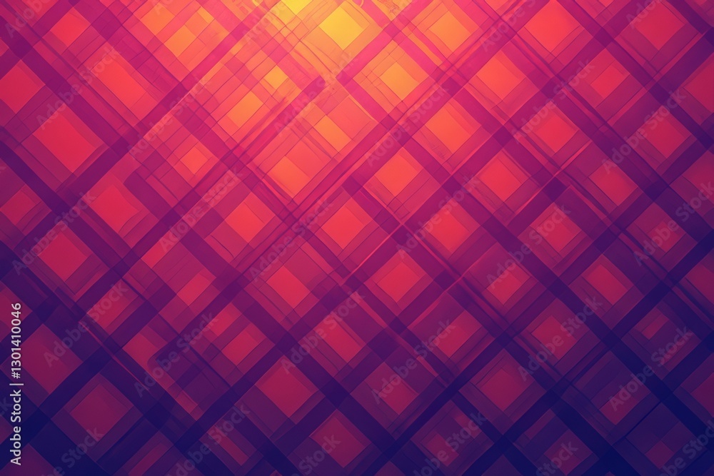 Fototapeta premium Abstract Diagonal Plaid Pattern in Vibrant Colors