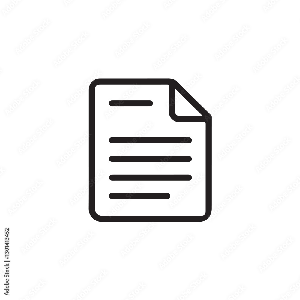 Minimal Document Icon | Line Art File Symbol for Office & Business Minimal Document Icon | Line Art File Symbol for Office & Business