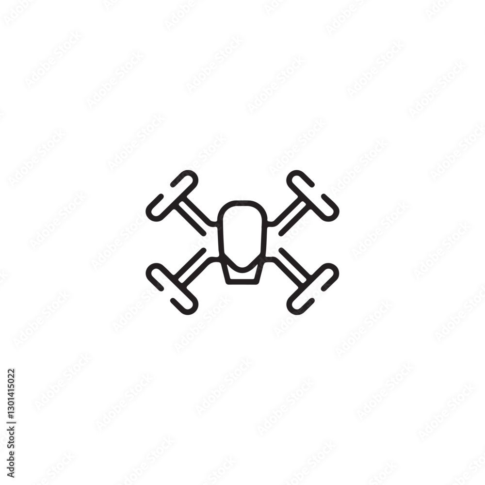 Minimalist Drone Icon in Line Art Style Minimalist Drone Icon in Line Art Style