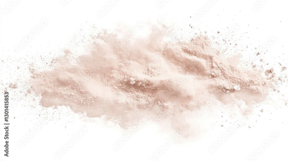 An abstract illustration depicting powder explosion in soft warm tones An abstract illustration depicting powder explosion in soft warm tones