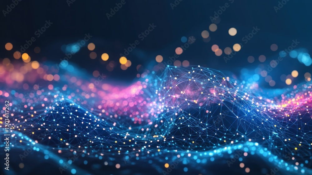 Obraz premium Abstract representation of a digital network with connected data points