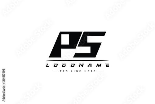 PS racer logo. Racing logo design for racing, driving and car or motorsport.