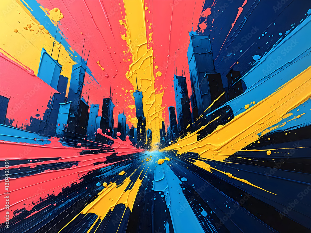 Abstract wall art, oil on canvas digital art, artistic painting, minimalist background, colour splash wallpaper design