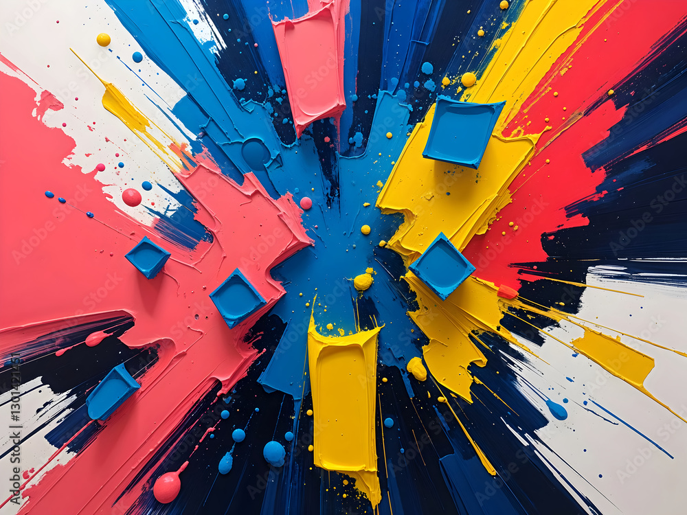 Abstract wall art, oil on canvas digital art, artistic painting, minimalist background, colour splash wallpaper design