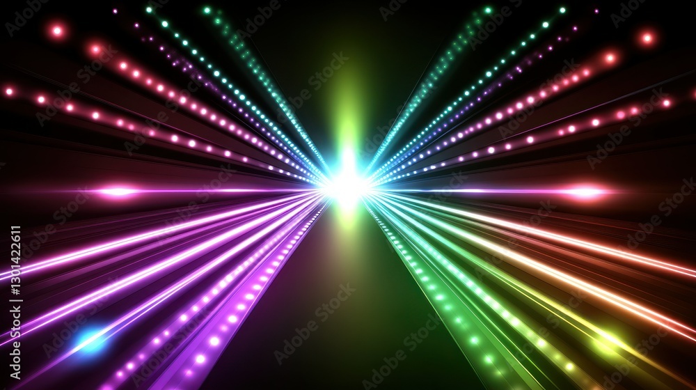 Obraz premium Bright light streaks radiate outwards from a central brilliant source