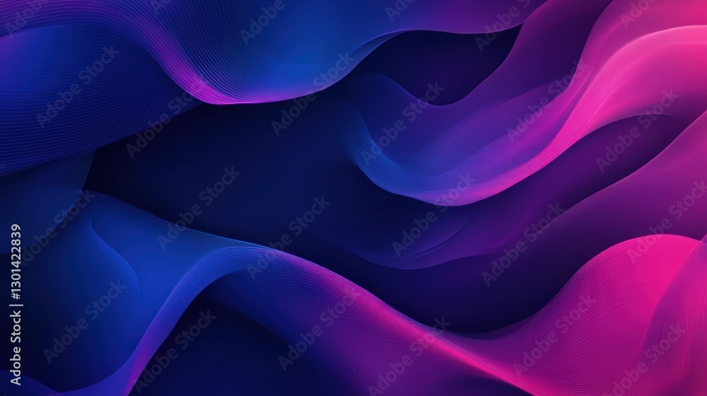 Abstract flowing lines in vibrant blue and purple colors display Abstract flowing lines in vibrant blue and purple colors display