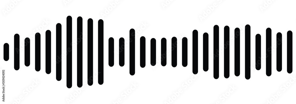 Sound wave icon. Gradient equalizer bars with symmetrical reflection. Sound wave with sharp edge vector image, sound wave lines, audio signal lines. Design eps 10 Sound wave icon. Gradient equalizer bars with symmetrical reflection. Sound wave with sharp edge vector image, sound wave lines, audio signal lines. Design eps 10