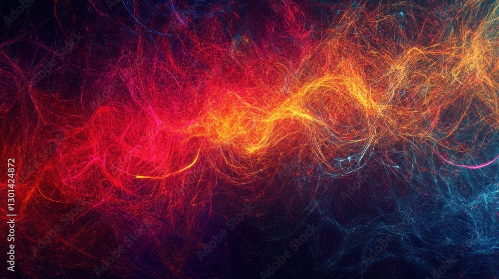 Fototapeta premium Colorful glowing lines depicting an abstract and beautiful energy flow