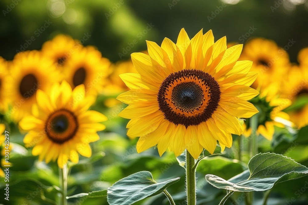 Obraz premium Yellow Sunflowers In A Field