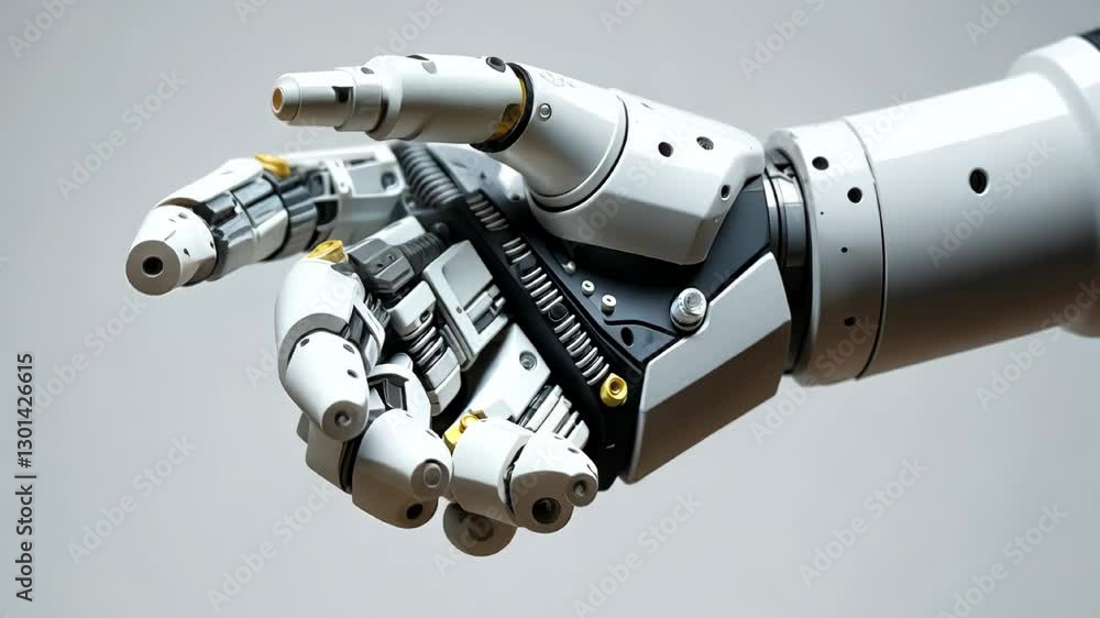 Futuristic moves of robotic hand Futuristic moves of robotic hand