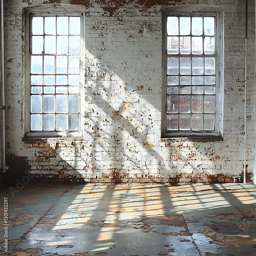Sunlit Abandoned Factory Interior