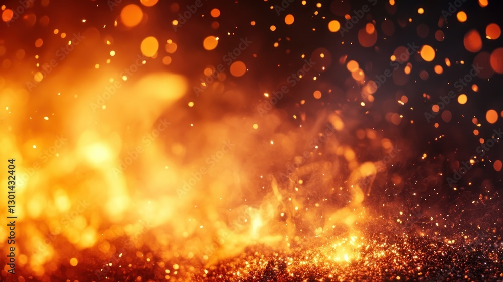 Obraz premium Fiery Flames and Burning Embers Displayed Against a Dark Background